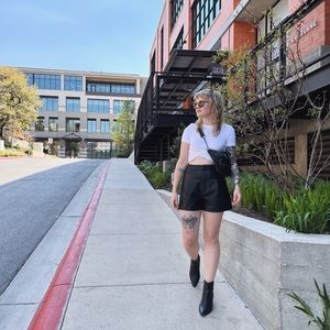 Zara Faux Leather Shorts